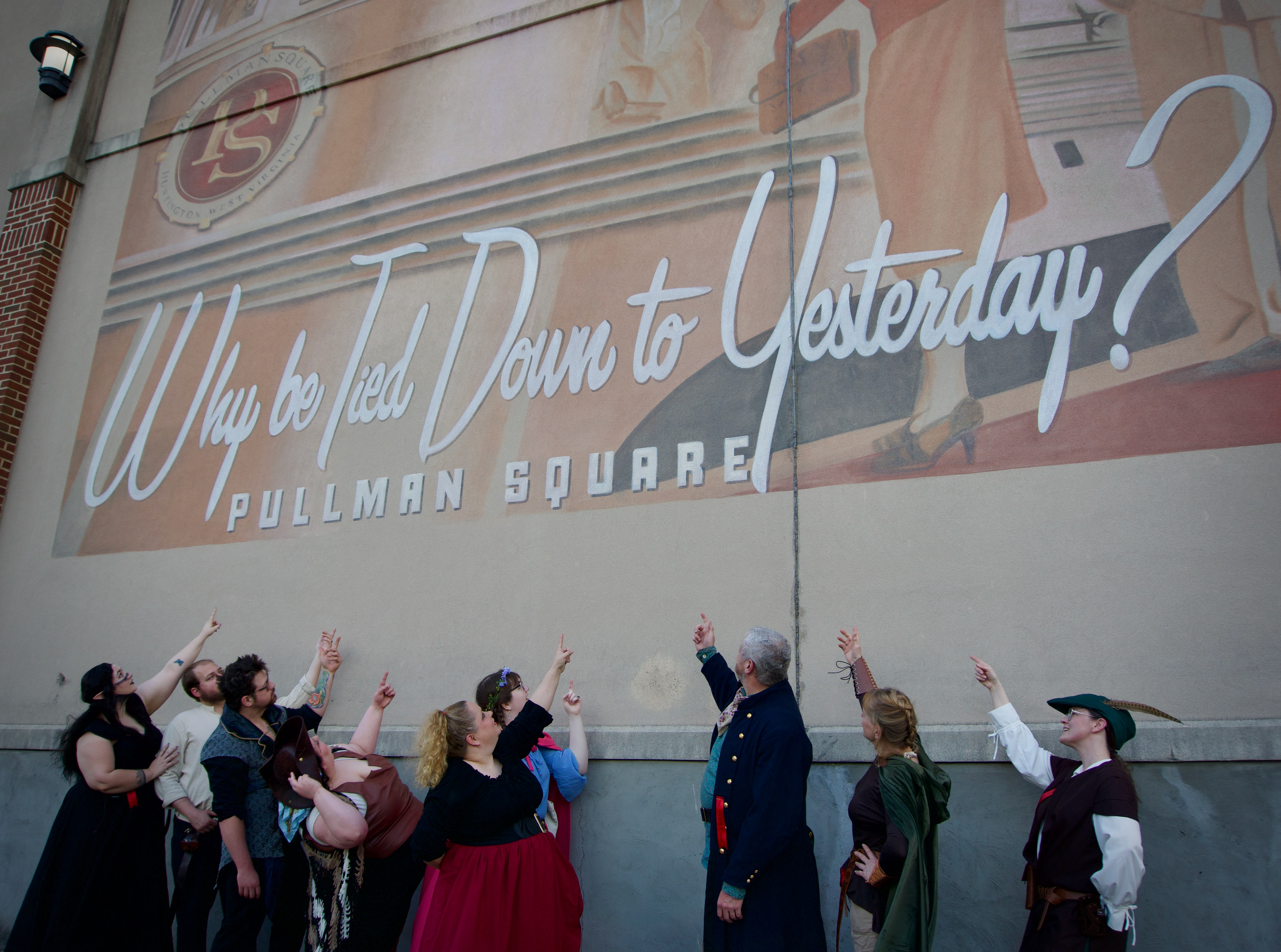 The Dice and Deception cast together at Pullman Square in Huntington, West Virginia